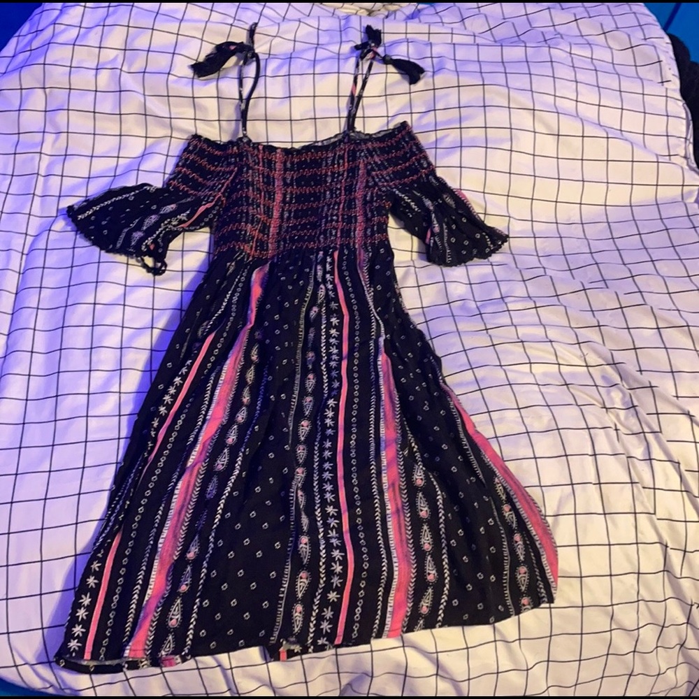 Pink and black dress